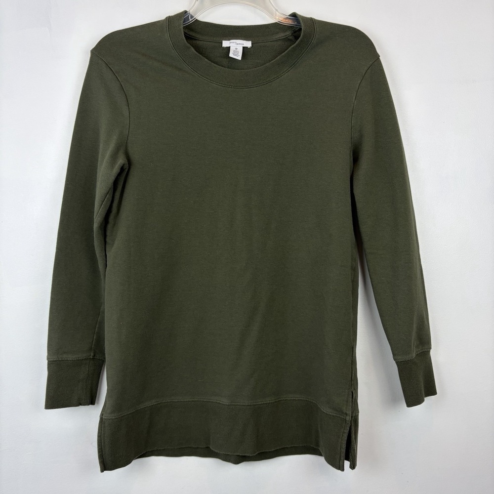 Daily Ritual Crew Sweatshirt Top Womens Small Green Tunic Cozy Soft Capsule
